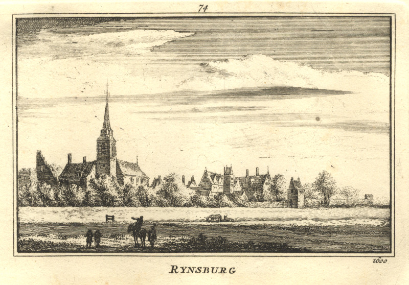 afbeelding van prent Rijnsburg van Abraham Rademaker (Rijnsburg)