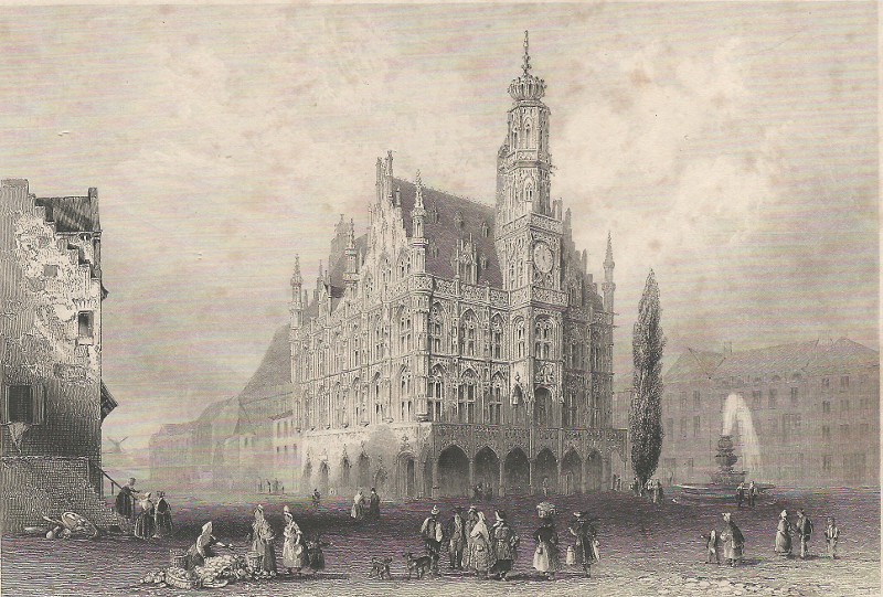 afbeelding van prent Hotel de Ville (Audenard) van A.H. Payne (Oudenaarde)