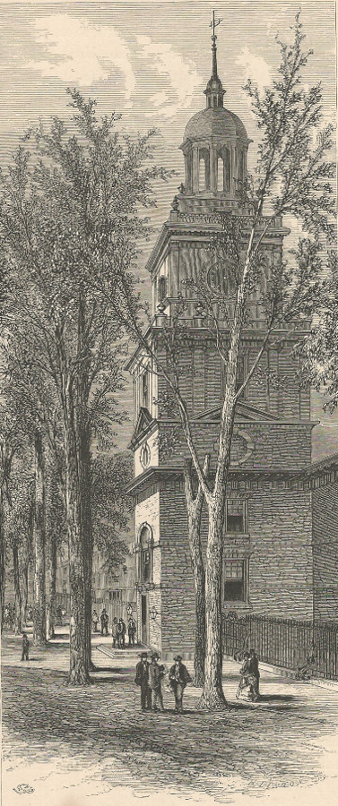 afbeelding van prent Tower and Steeple, Independence Hall van H. Linton (Philadelphia)