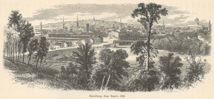 afbeelding van prent Harrisburg, from Brant´s Hill van Richardson (Harrisburg)
