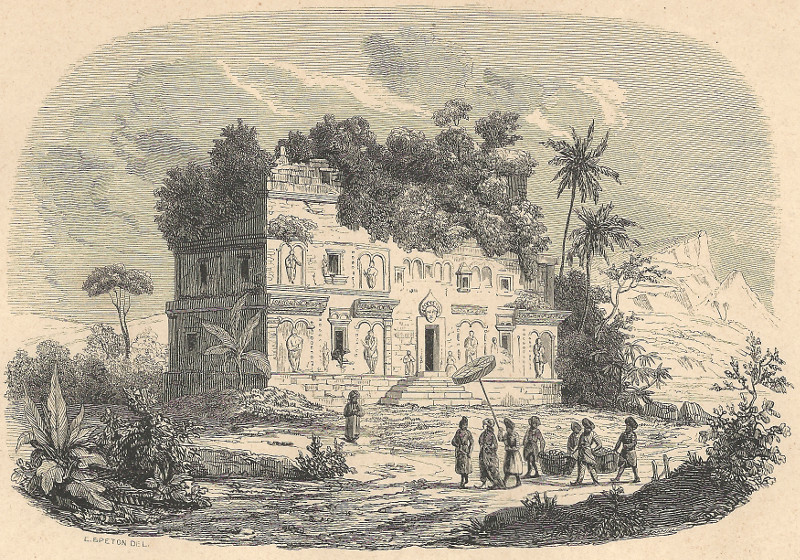 afbeelding van prent Palais de Kalassan (Java) van E. Breton (Kalasan, Java)
