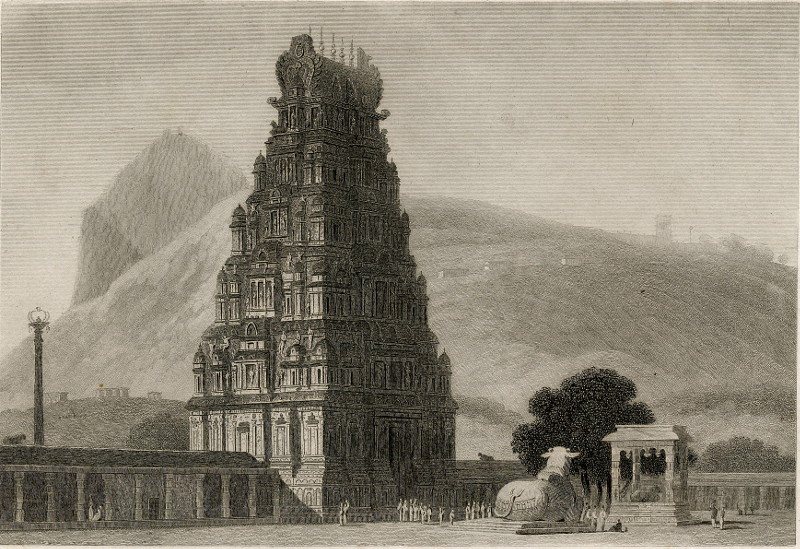 afbeelding van prent Grosser Hindu-Tempel van nn (Trifeheneore)
