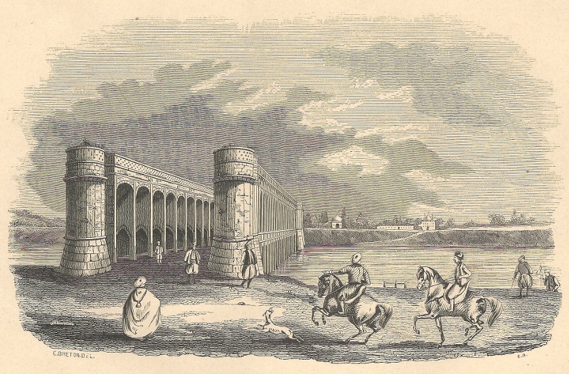 afbeelding van prent Pont d´Allahverdi-Khan, a Ispahan (Perse) van E. Breton (Isfahan)