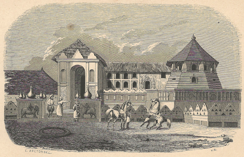 afbeelding van prent Palais de Kandy (Ceylan) van E. Breton (Kandy)