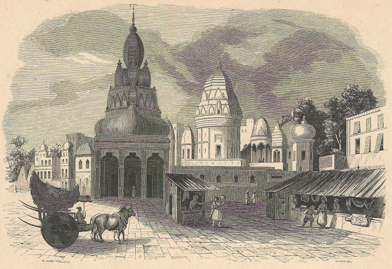 afbeelding van prent Pagode a Benares (Inde) van E. Breton, W. Brown (Varanasi, Benares)