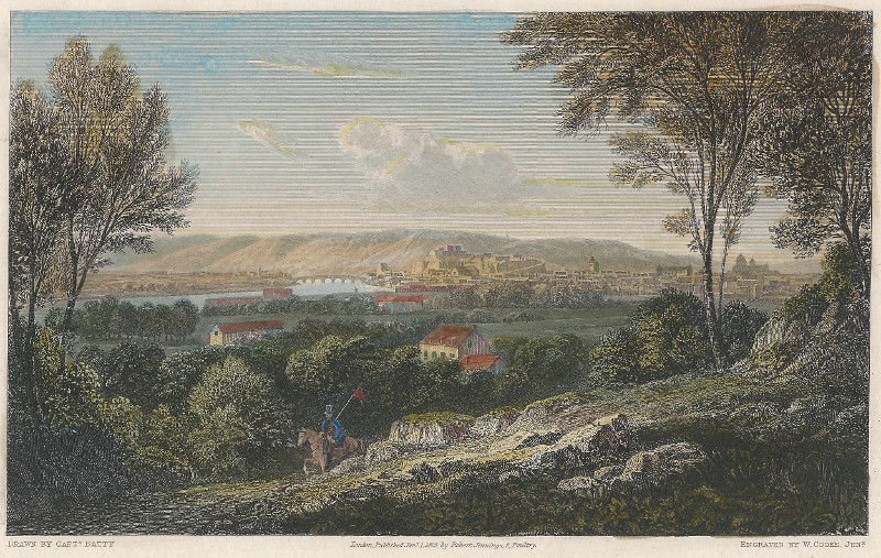 afbeelding van prent Namur, from the road to Liege van Captain R. Batty, W. Cook (Namen, Namur)