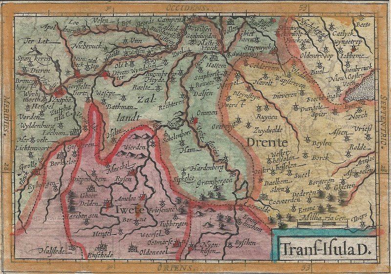 afbeelding van kaart Trans-Isula D. van J. Hondius, P. Bertius