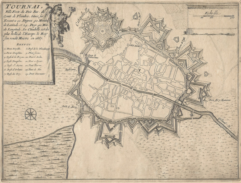 afbeelding van plattegrond Tournai, Ville Forte du Pais Bas, du Comte de Flandres van Nicolas de Fer (Doornik, Tournai)