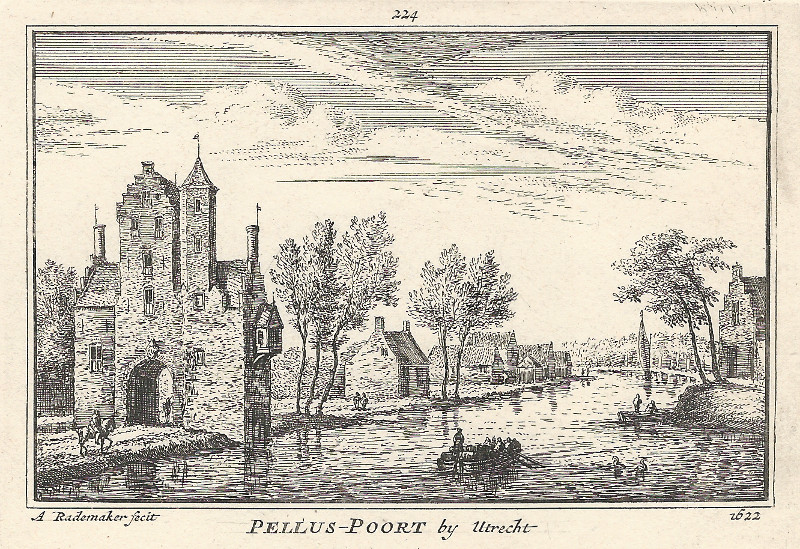 afbeelding van prent Pellus-Poort bij Utrecht van A. Rademaker (Utrecht)