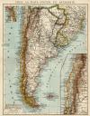 kaart Chili, La Plata-Staten en Patagonië