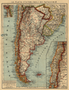 kaart La Plata-Staten, Chili en Pategonië